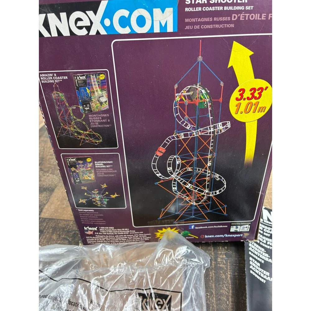 K'NEX Star Shooter Roller Coaster Building Set 13408 Motorized 3.33 Ft‎ Tall